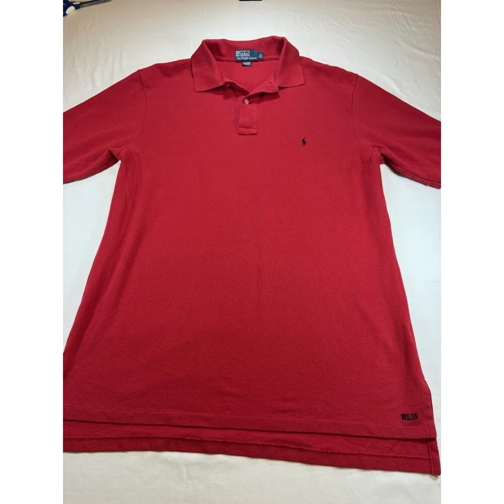 Polo Ralph Lauren RL15 Polo Shirt LT Tall Red Short Sleeve Big Pony Logo Cotton